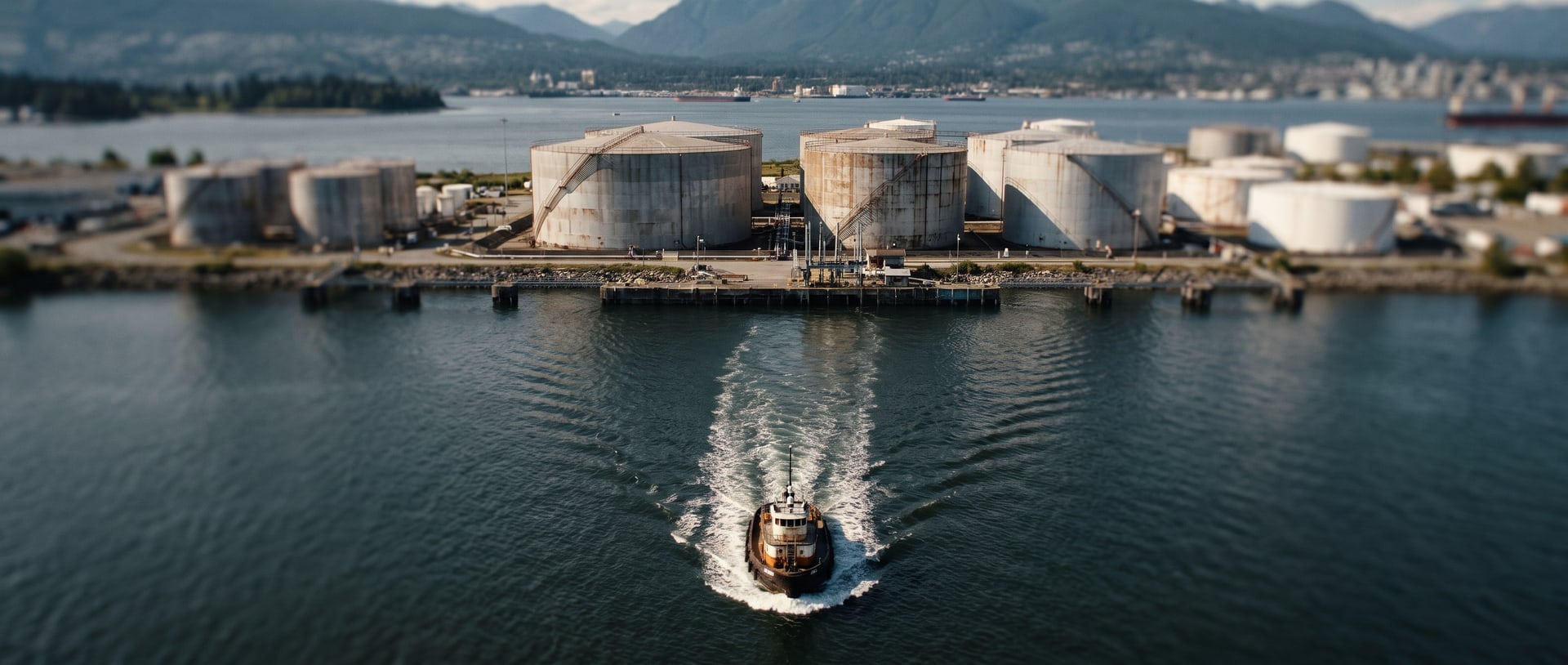 LPG import terminal on the coastline