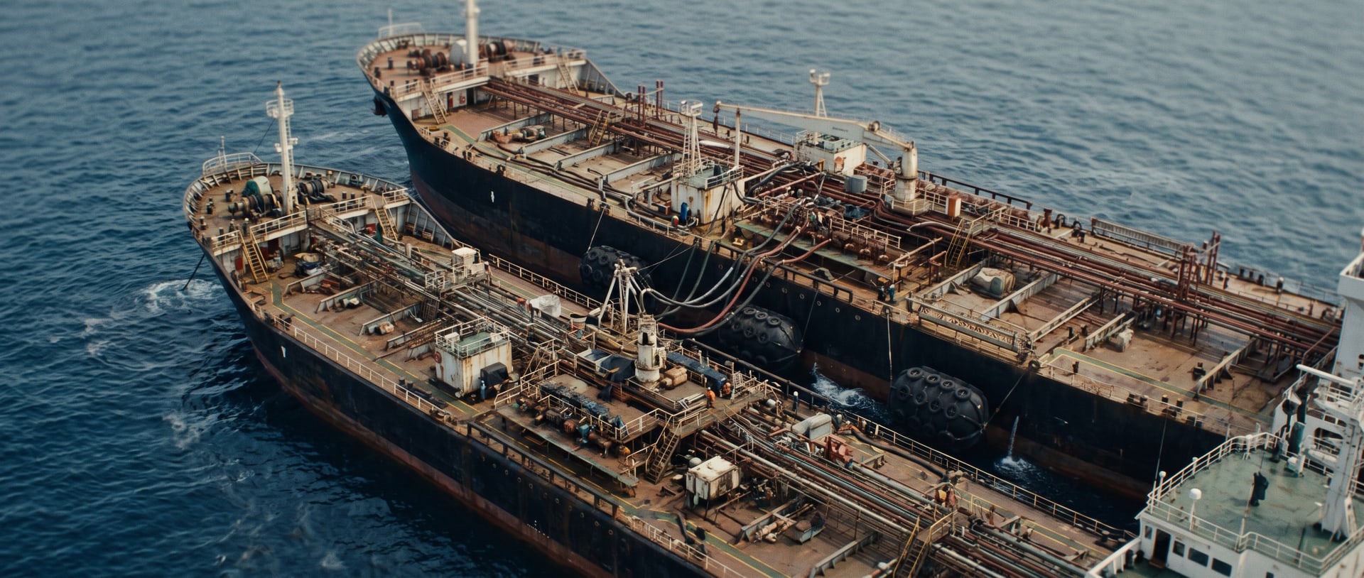 Ship-to-ship transfer at sea