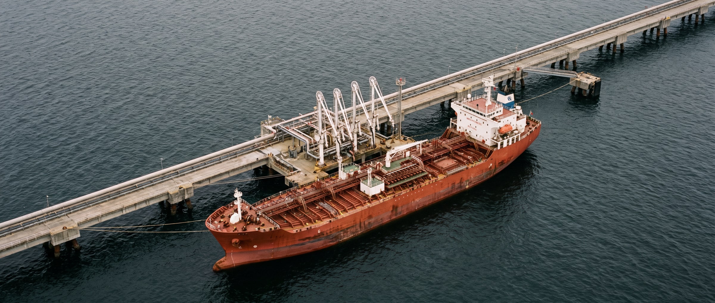 Gas tanker at offshore jetty
